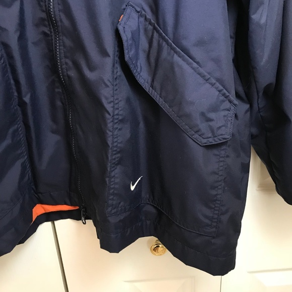 Vgt Nike Men's "Spell Out" Navy Bomber Jacket sz L - Picture 4 of 5
